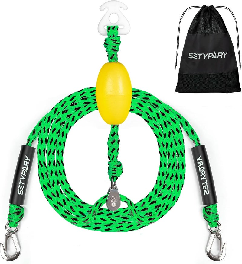SETYPARY Boat Tow Harness for Tubing, Self Centering Tow Harness for 1-4 Riders Towable Tubes, Floating Boat Tow Rope for Watersports - Image 1